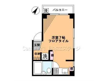 メゾンアイル(ワンルーム/1階)の間取り写真