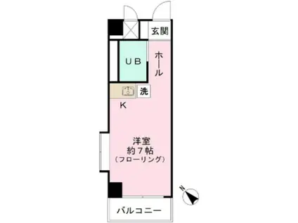 エクセル駒沢(ワンルーム/2階)の間取り写真