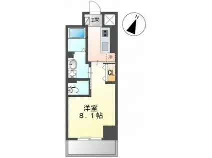 プラージュ広島駅前(1K/6階)の間取り写真