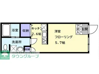 宮坂1-14-11(1K/1階)の間取り写真