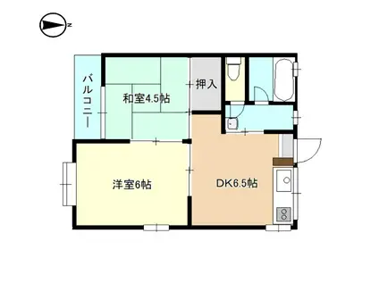 セイセンハイツII(2DK/2階)の間取り写真