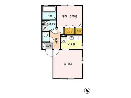 インフィール(2K/1階)の間取り写真