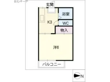 メゾンウッドペッカー(1K/1階)の間取り写真