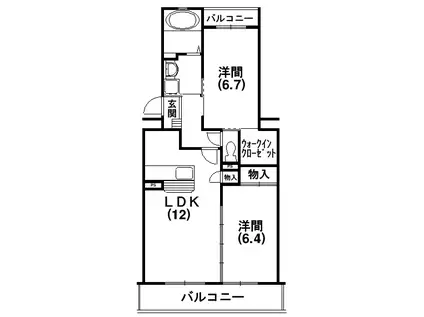 JR東海道本線 浜松駅 バス乗車時間:22分 最寄りバス停で下車 徒歩8分 3階建 築18年(2LDK/3階)の間取り写真