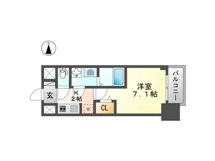 S-RESIDENCE一宮駅前(1K/6階)の間取り写真