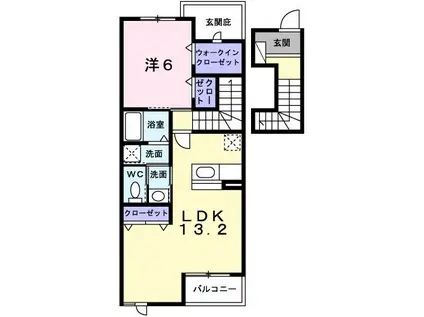 パ・モネ(1LDK/1階)の間取り写真