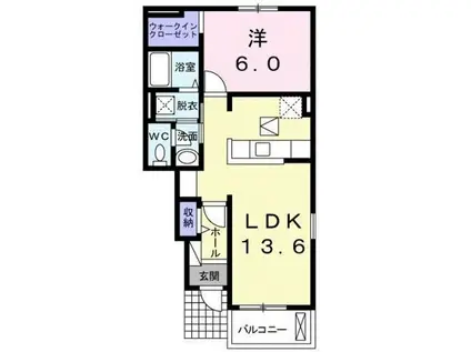 コート ドールA(1LDK/1階)の間取り写真