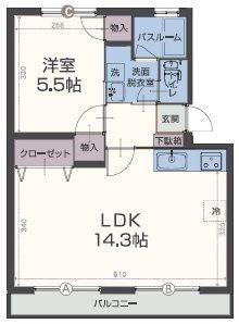 楠の台ハイツ(1LDK/1階)の間取り写真