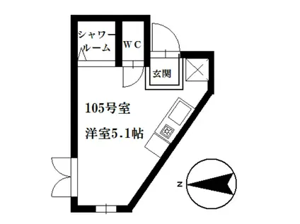 アーバンプレイス中野IV B(ワンルーム/1階)の間取り写真