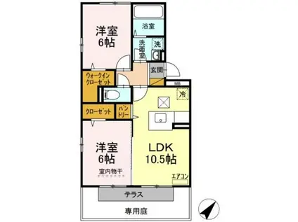 プロスペリティ(2LDK/1階)の間取り写真