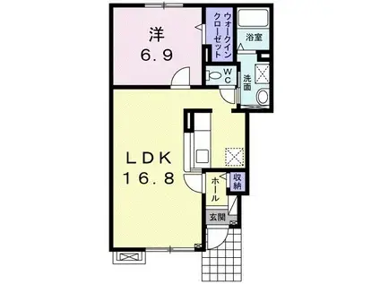 エルムプラシードA10号館(1LDK/1階)の間取り写真