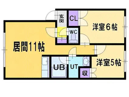 プラドールサンフラット(2LDK/2階)の間取り写真