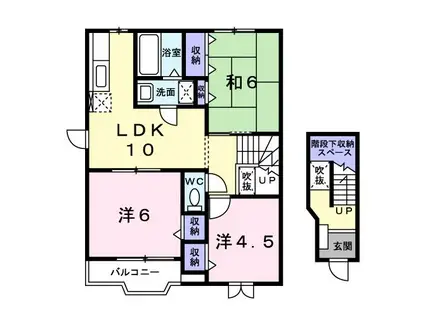 エレガンテ・M I(3LDK/2階)の間取り写真