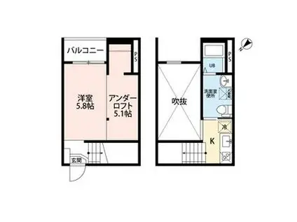 STARROBE(ワンルーム/1階)の間取り写真