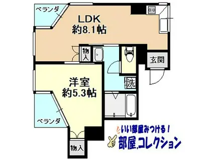 シティハウス真鶴(1LDK/3階)の間取り写真