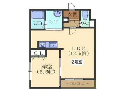 HAL REGINAハル レジーナ(1LDK/1階)の間取り写真
