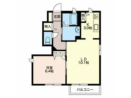 ルミエールブランシェ(1LDK/1階)の間取り写真