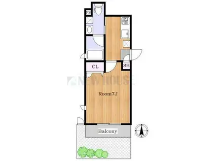 神楽坂Mガーデン(1K/1階)の間取り写真