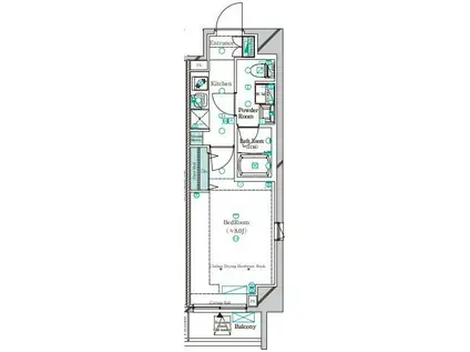 ガリシア四ツ木テラス(1K/7階)の間取り写真
