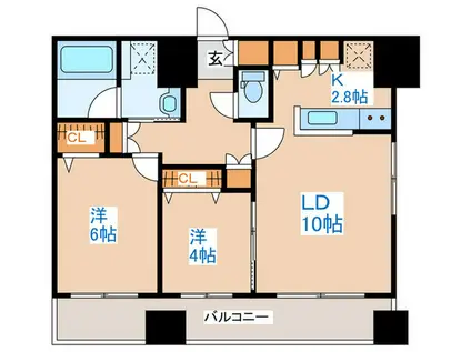 MJ SQUARE KOTONI(2LDK/5階)の間取り写真