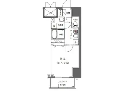 ライジングプレイス浅草ノース(1K/8階)の間取り写真