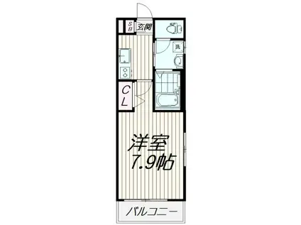 ロイヤル・メゾン(1K/2階)の間取り写真