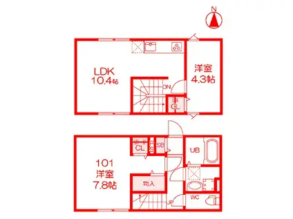グランリーヴァA棟(2LDK/1階)の間取り写真
