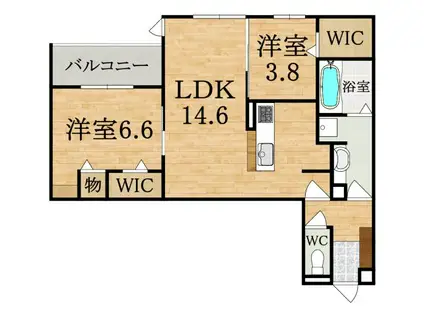 近鉄橿原線 田原本駅 徒歩13分 3階建 築1年(2LDK/3階)の間取り写真