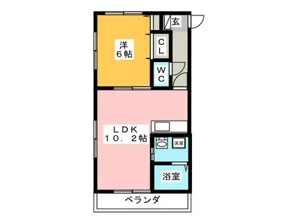 アンフィニたかしま(1LDK/1階)の間取り写真