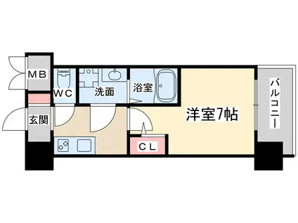 エスレジデンス大阪同心(1K/14階)の間取り写真