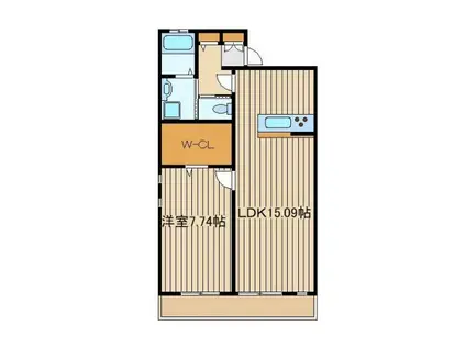 ヴィヴェンシア東大泉(1LDK/1階)の間取り写真