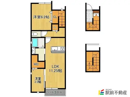 ウィリング ブリスB棟(2LDK/3階)の間取り写真
