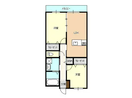 グランドラフィネ(2LDK/3階)の間取り写真