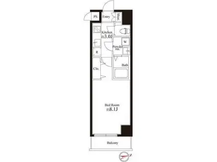 REGALO世田谷松陰神社(1K/3階)の間取り写真