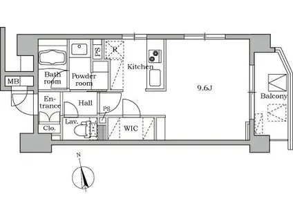 レジディア大井町II(ワンルーム/8階)の間取り写真