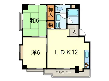 ロイヤル城ヶ堀(2LDK/4階)の間取り写真