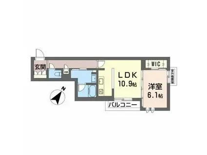 EL ALIVIO東本町(1LDK/3階)の間取り写真