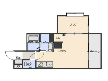 宇宿3丁目ビル(1LDK/2階)の間取り写真