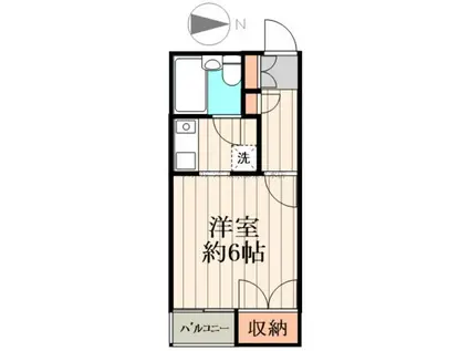 カーサ千駄木(1K/1階)の間取り写真