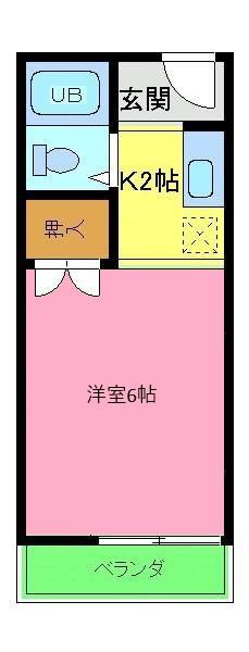 伸和ハイツ(1K/2階)の間取り写真