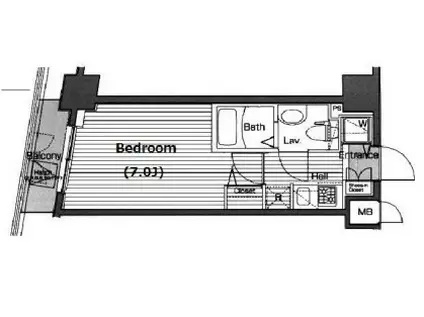 ガラ・ステーション四谷三丁目(1K/8階)の間取り写真