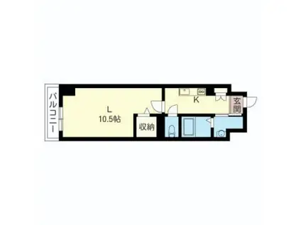 FUZZ・NEST春日(1K/2階)の間取り写真