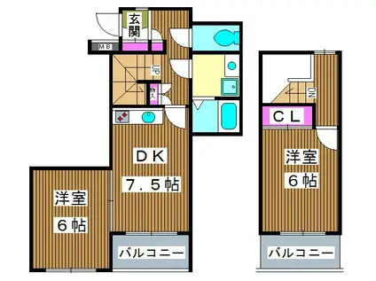 LIS BLANC DE 高島平(2DK/3階)の間取り写真