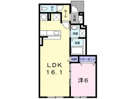 アリ・ビラIII(1LDK/1階)の間取り写真