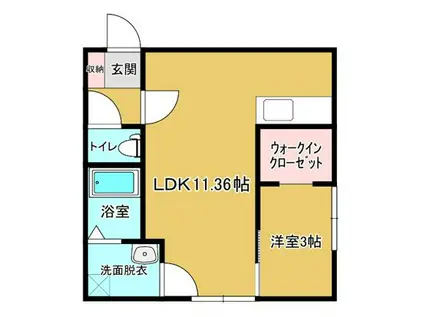 ベル シエル(1LDK/1階)の間取り写真