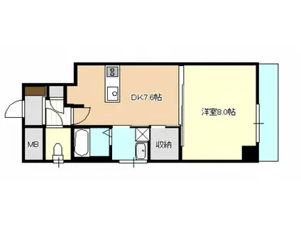 ハイネ中筋21(1DK/5階)の間取り写真