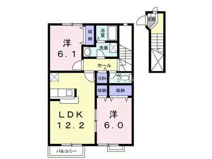 クレストール保美(2LDK/2階)の間取り写真