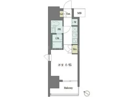 カスタリア大井町(1K/10階)の間取り写真