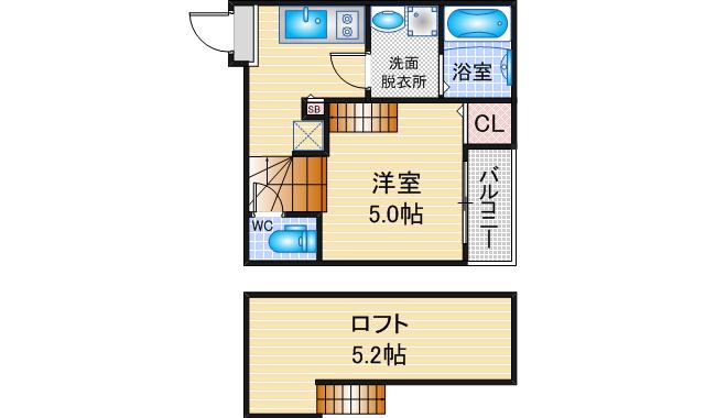 ハーモニーテラス山田II(1SK/1階)の間取り写真