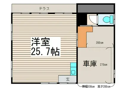 関原西1階(ワンルーム/1階)の間取り写真